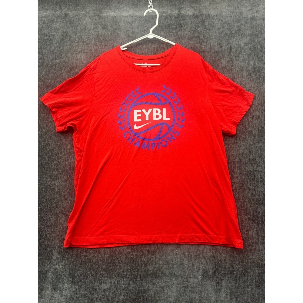 Nike Elite Youth Basketball League‎ T-Shirt Mens 2XL Red Graphic Logo Cotton